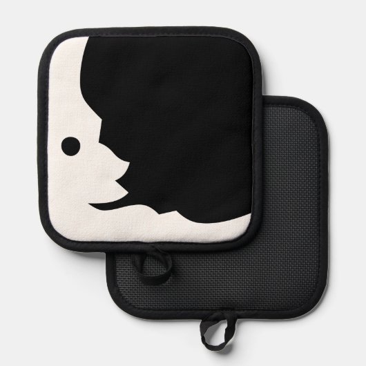 Crescent Moon White Black Waxing Pannenlap (Voorkant / Achterkant)