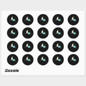 Crescent Moon Wicca Mystical Cat Pastel Gothic Ronde Sticker (Vel)