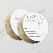 Crescent Moon Wiccan Handfasting RSVP Kaart (Voorkant / Achterkant)