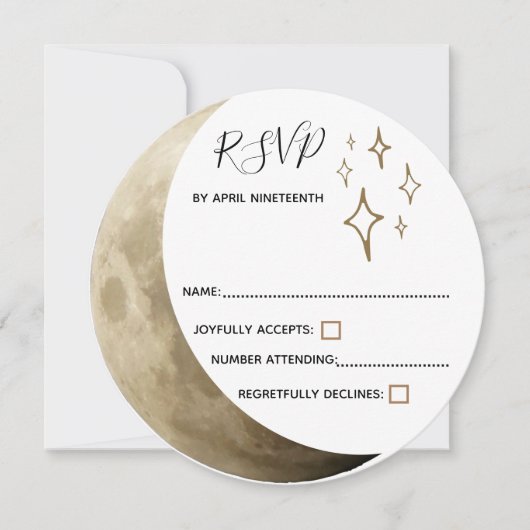 Crescent Moon Wiccan Handfasting RSVP Kaart (Voorkant)