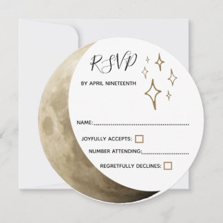 Crescent Moon Wiccan Handfasting RSVP Kaart