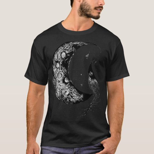 Crescent Moon Witch Aesthetic Astrology Gothic T-shirt (Voorkant)