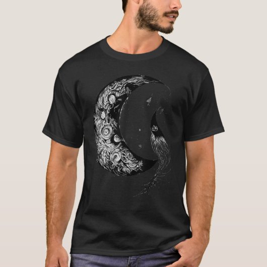 Crescent Moon Witch Aesthetic Astrology Gothic T-shirt (Voorkant)