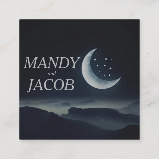 Crescent Moonbruiloft bedankt je kaart (Achterkant)