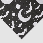 Crescent Moons, Spinnen en Vleermuizen Zwart Hallo Tissuepapier (Detail)