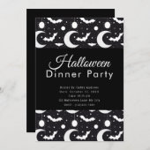 Crescent Moons Vleermuizen Spinnen Halloween Diner Kaart (Voorkant / Achterkant)