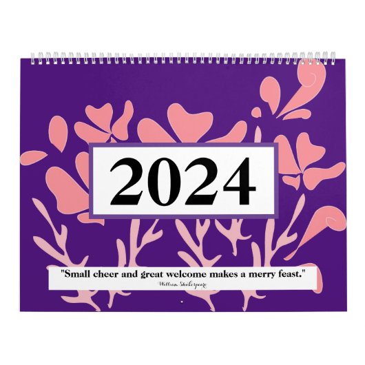 Crescent nieuwe design kleurrijke kwartjes Shakesp Kalender (Hoes)