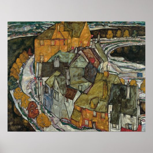 Crescent of Houses II, Island Town by Egon Schiele Poster (Voorkant)