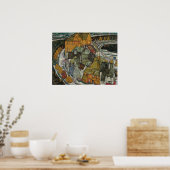 Crescent of Houses II, Island Town by Egon Schiele Poster (Keuken)