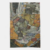 Crescent of Houses II, Island Town by Egon Schiele Theedoek (Verticaal)