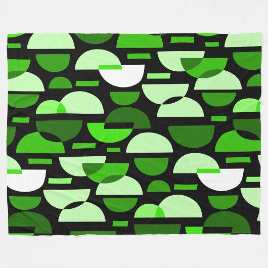 Crescent Pattern 010921 - Grass Green Fleece Deken (Voorkant (Horizontaal))