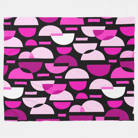 Crescent Pattern 010921 - Magenta Roze Fleece Deken (Voorkant (Horizontaal))