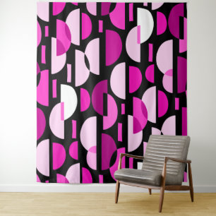Crescent Pattern 010921 - Magenta Roze Wandkleed