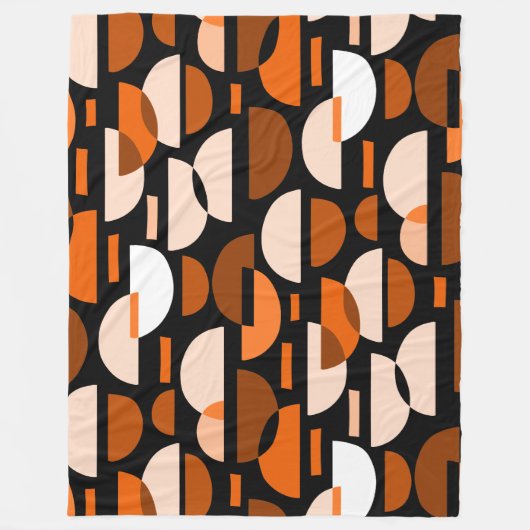 Crescent Pattern 010921 - Oranje Fleece Deken (Voorkant)