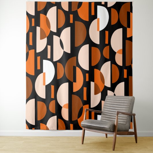 Crescent Pattern 010921 - Oranje Wandkleed (In situ)