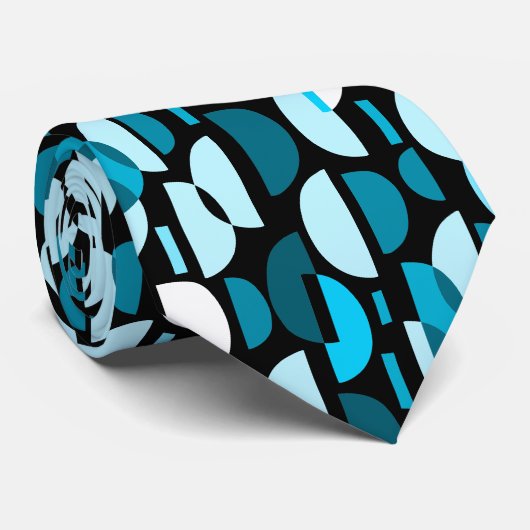 Crescent Pattern 010921 - Sky Blue Stropdas (Opgerold)