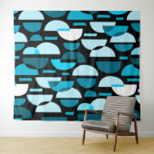 Crescent Pattern 010921 - Sky Blue Wandkleed (In Situ (horizontaal))