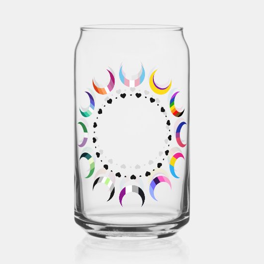 Crescent Pride Moons & Black Hearts Blikvorm Glas (Voorkant)