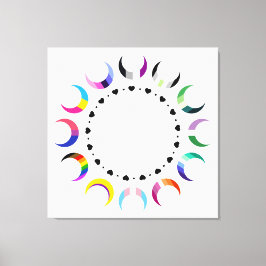 Crescent Pride Moons & Black Hearts Canvas Afdruk
