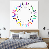 Crescent Pride Moons & Black Hearts Canvas Afdruk (Insitu (Slaapkamer))