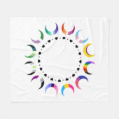 Crescent Pride Moons & Black Hearts Fleece Deken (Voorkant (Horizontaal))