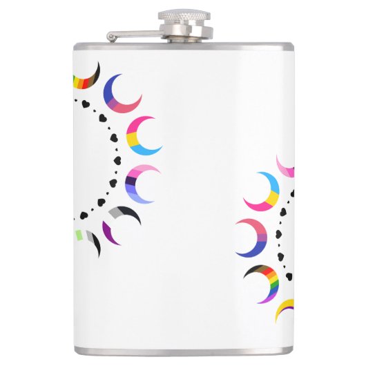 Crescent Pride Moons & Black Hearts Heupfles (Voorkant)