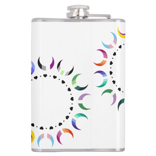 Crescent Pride Moons & Black Hearts Heupfles (Achterkant)