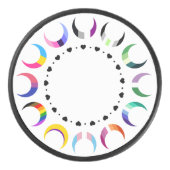 Crescent Pride Moons & Black Hearts Hockey Puck (Voorkant)