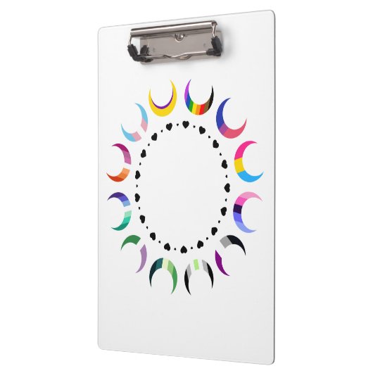 Crescent Pride Moons & Black Hearts Klembord (Links)