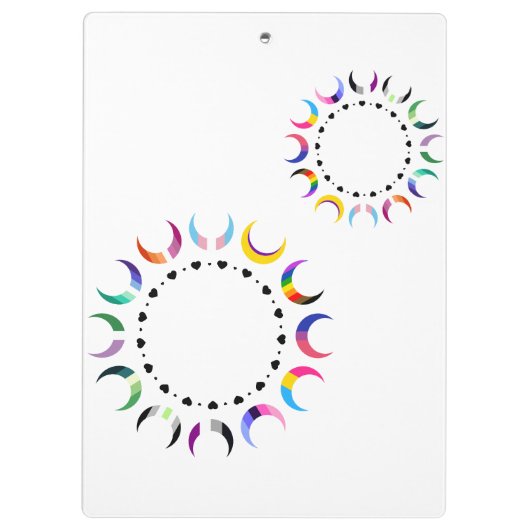 Crescent Pride Moons & Black Hearts Klembord (Achterkant)