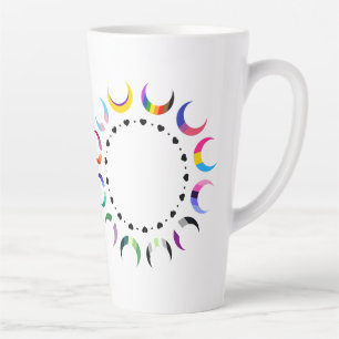 Crescent Pride Moons & Black Hearts Latte Mok