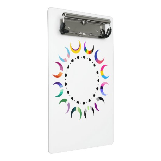 Crescent Pride Moons & Black Hearts Mini Klembord (Schuin)