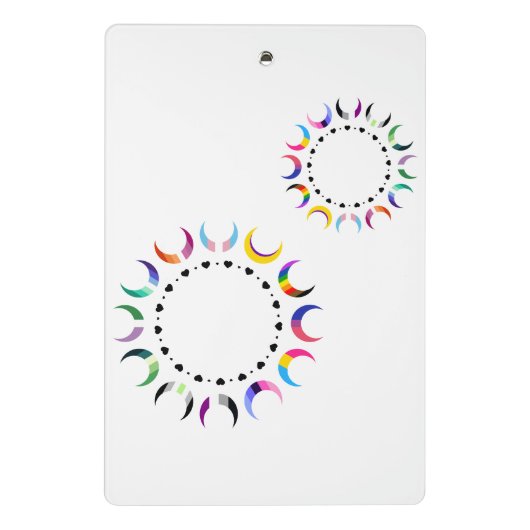 Crescent Pride Moons & Black Hearts Mini Klembord (Achterkant)