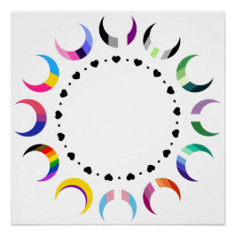 Crescent Pride Moons & Black Hearts Perfect Poster