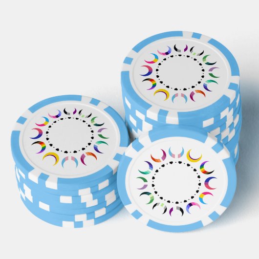 Crescent Pride Moons & Black Hearts Poker Chips (Opstapeling)