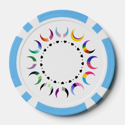 Crescent Pride Moons & Black Hearts Poker Chips (Achterkant)