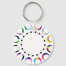 Crescent Pride Moons & Black Hearts Sleutelhanger