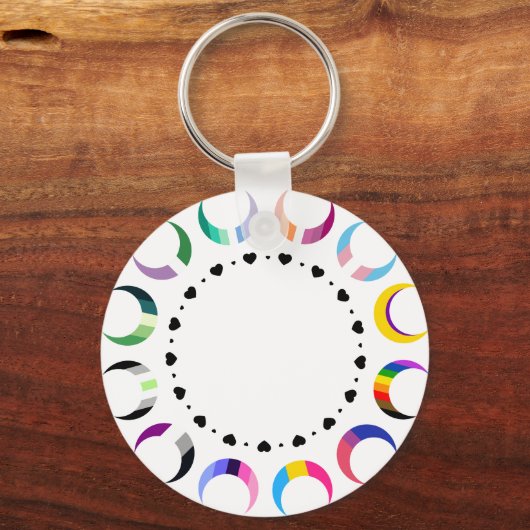 Crescent Pride Moons & Black Hearts Sleutelhanger (Voorkant)
