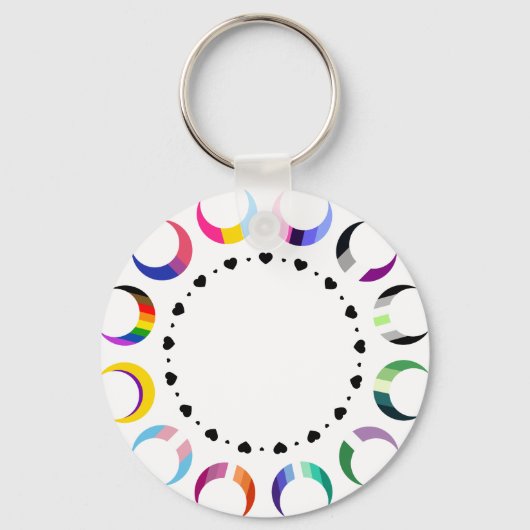 Crescent Pride Moons & Black Hearts Sleutelhanger (Achterkant)
