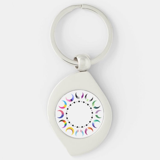 Crescent Pride Moons & Black Hearts Sleutelhanger (Voorkant)