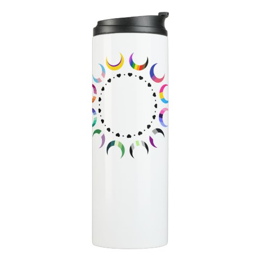 Crescent Pride Moons & Black Hearts Thermosbeker (Gedraaid links)