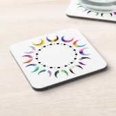 Crescent Pride Moons & Heart Ring Bier Onderzetter (Linkerzijde)