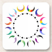 Crescent Pride Moons & Heart Ring Bier Onderzetter (Voorkant)