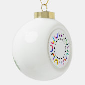 Crescent Pride Moons & Heart Ring Keramische Bal Ornament (Links)