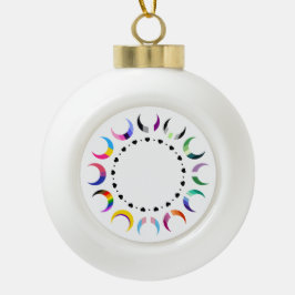 Crescent Pride Moons & Heart Ring Keramische Bal Ornament