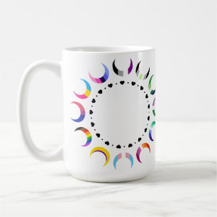Crescent Pride Moons & Heart Ring Koffiemok