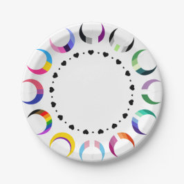 Crescent Pride Moons & Heart Ring Papier Borden Papieren Bordje