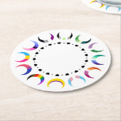 Crescent Pride Moons & Heart Ring Ronde Kartonnen Onderzetter (Gebogen)