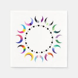 Crescent Pride Moons & Heart Ring Servet