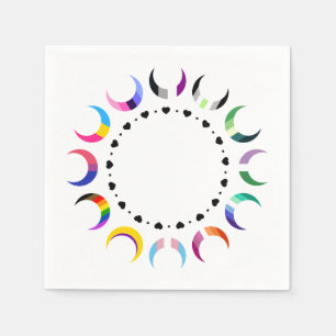 Crescent Pride Moons & Heart Ring Servet